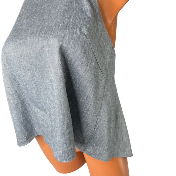Milly Womens Light Blue Linen Blend Square Neckline Halter Top Size S - Picture 10 of 15